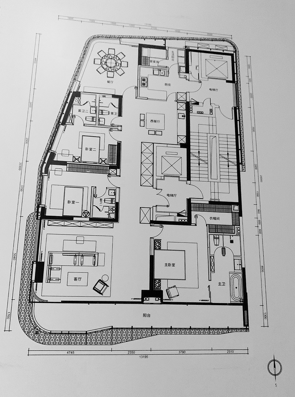 深圳保利自在海5室2厅4卫242㎡户型图