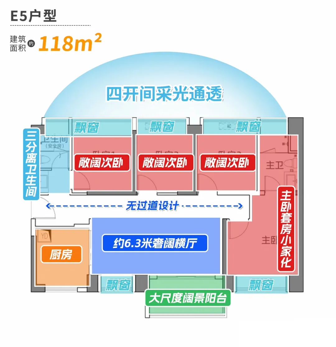 拾悦城楠园4室2厅2卫118㎡户型图