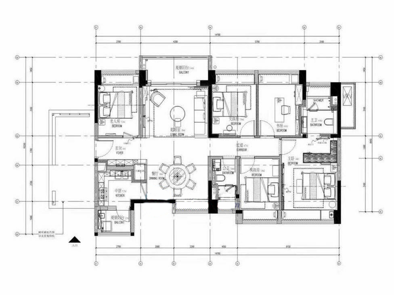 万丰海岸城4室2厅2卫140㎡户型图