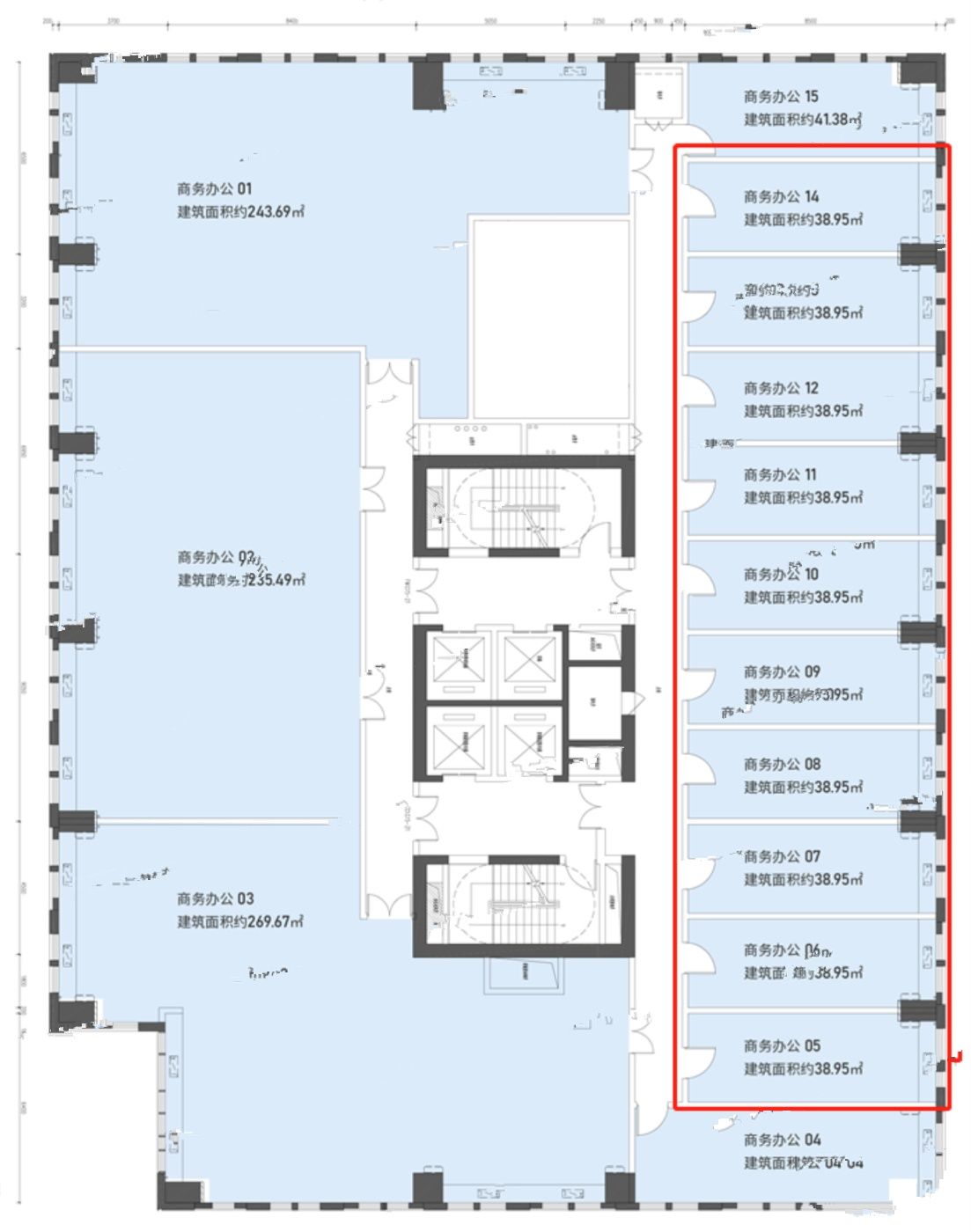 佳兆业壹都汇大厦商业-平面图38㎡户型图