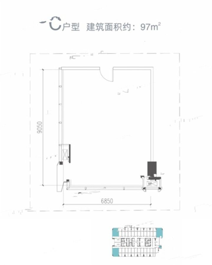 绿景美景广场1室1厅0卫97㎡户型图